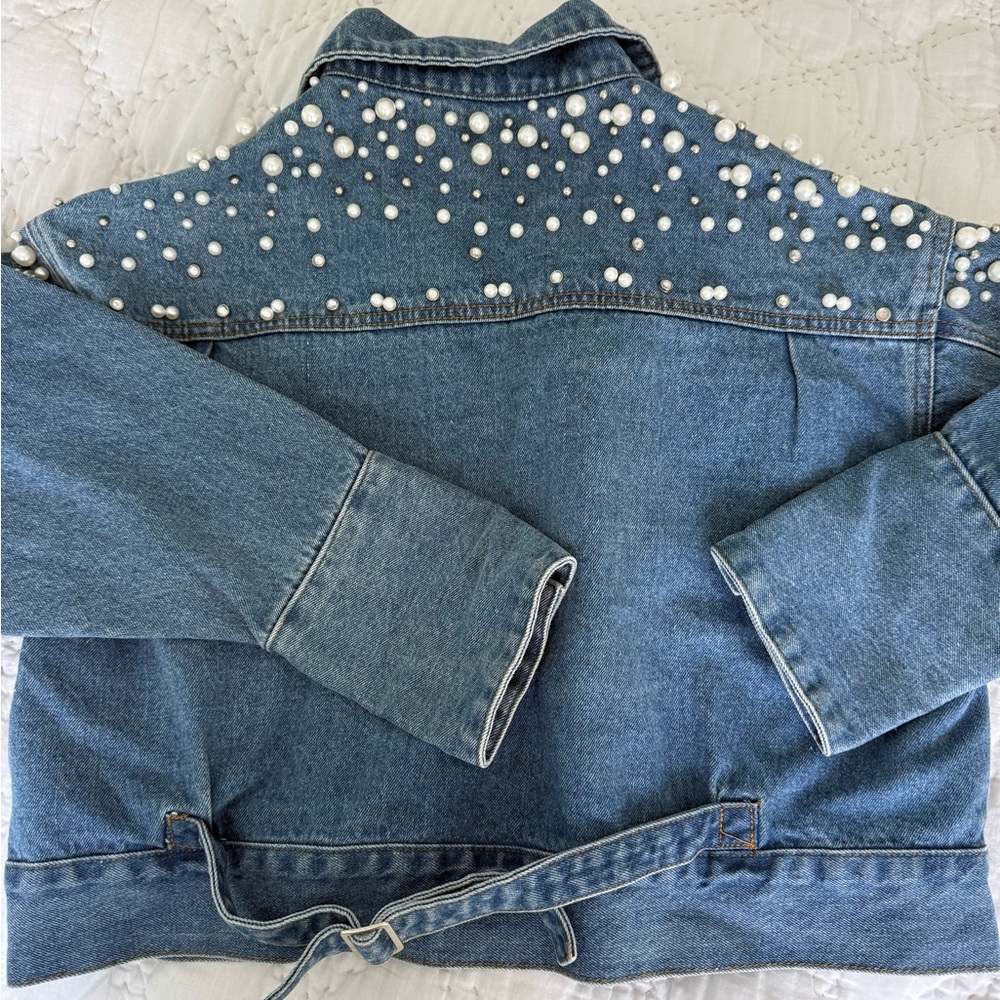 Banjul Denim Jacket with Pearl Embellishments - Picture 5 of 6